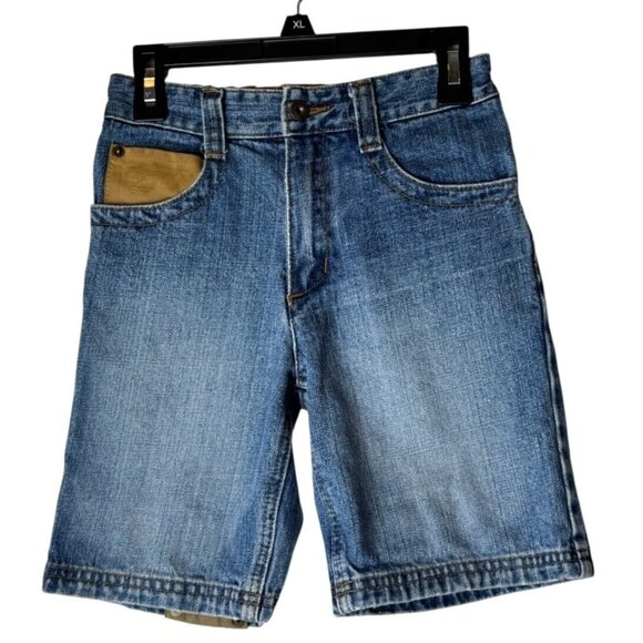 Timberland Shorts Boys 5 Blue Medium Wash Denim Jean Shorts Gorpcore Outdoor - Picture 1 of 12